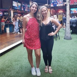 ASOS red floral mini